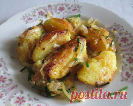 Картошка с чесноком, луком и джусаем