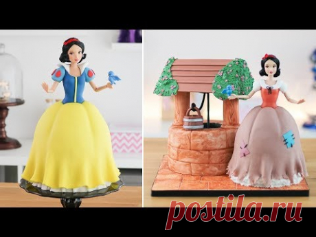DISNEY PRINCESS: SNOW WHITE DOLL CAKE 🍎Tan Dulce