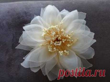 Цветок из органзы (Мастер класс)/Organza Flower/