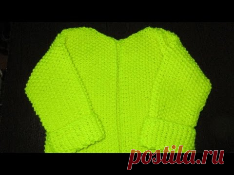 Женский кардиган спицами. Часть 2 (перед)