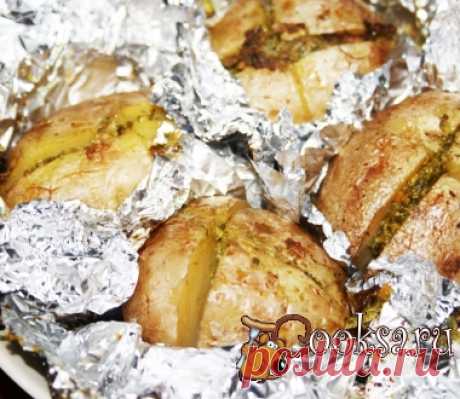 Печеный картофель с соусом песто фото рецепт приготовления