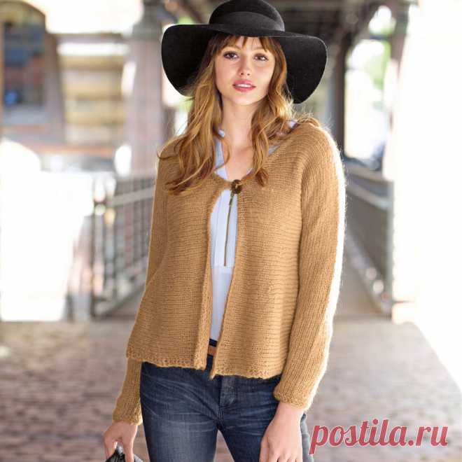 Жакет песочного цвета - схема вязания спицами. Вяжем Жакеты на Verena.ru