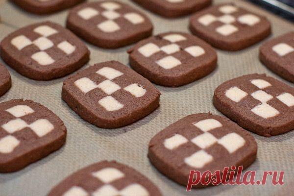 Радует взгляд, чудесно подходит к утреннему кофе! «Шахматное» печенье — Вкусные рецепты