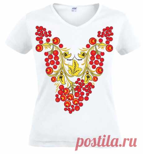 Футболка сувенирная&quot;Хохлома&quot;р.42-56 А12007 серия1111