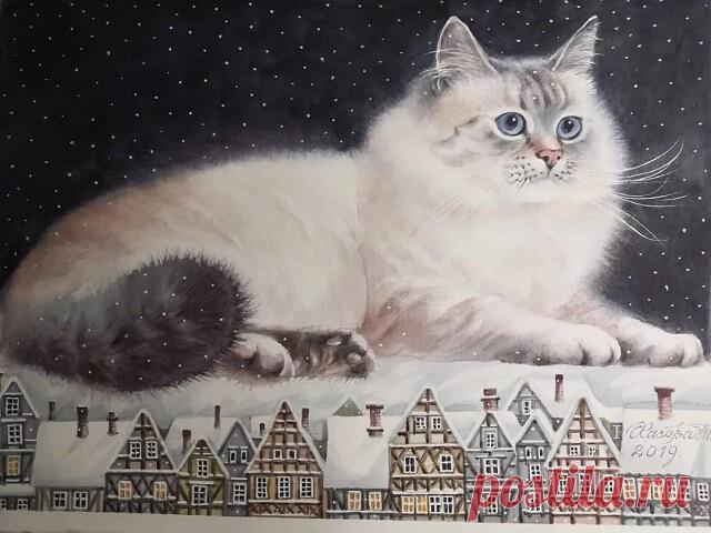 Зимние коты Татьяны Хазовой