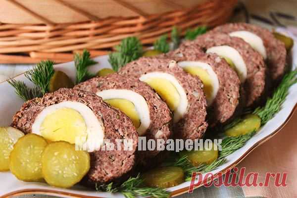 Мясной рулет в мультиварке: рецепт с целым яйцом | Мультиповаренок