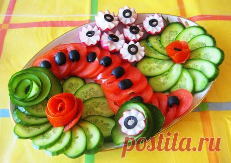 УКРАШЕНИЕ БЛЮД-17. Овощная тарелка - пошаговые фото, рецепты