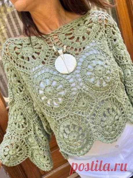 Джемпер из мотивов, связанных крючком: советы по стилю и сочетаниям