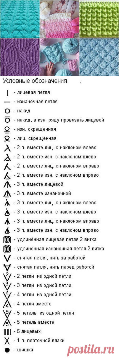 Как читать схемы вязания спицами: простая и понятная шпаргалка для начинающих рукодельниц.