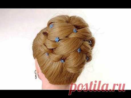 на выпускной, вечерняя прическа. Wedding prom hairstyle for long hair - YouTube