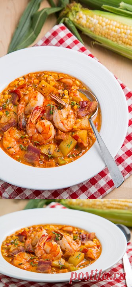 Shrimp and Roasted Corn Chowder on Closet Cooking