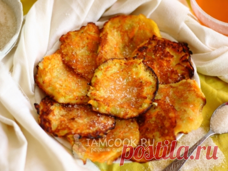 Сладкие оладьи из кабачков и моркови