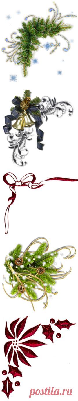 Новогодние уголки для дизайна.