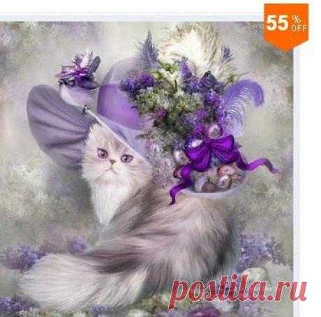 Алмазная вышивка - Кошечка. Размеры на выбор. У проверенных поставщиков. Бесплатная доставка по РФ.