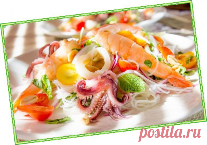 Салаты из морепродуктов - Салаты на любой день - Салатик - Рецепты приготовления салатов