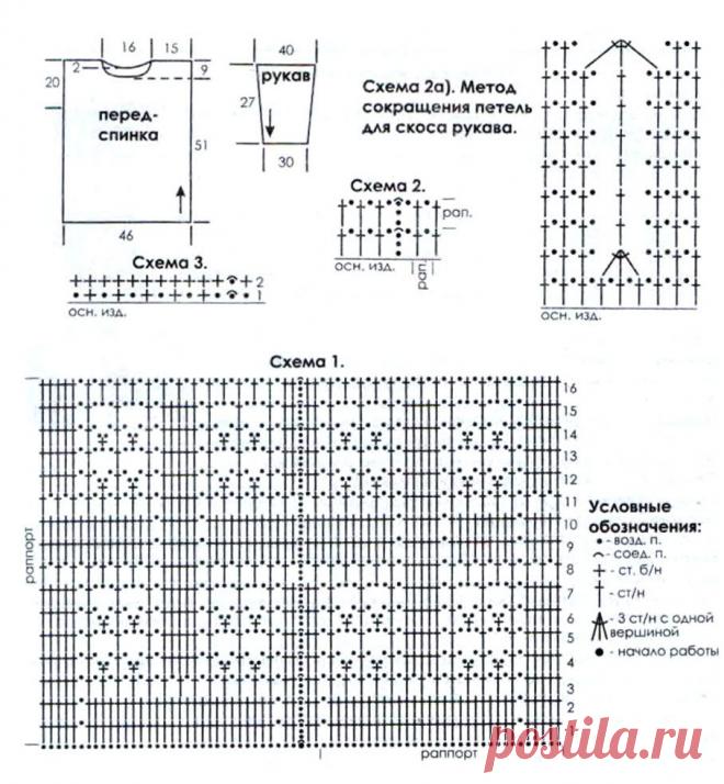 ТЕННИСКА С КЛЕТЧАТЫМ УЗОРОМ - Все в ажуре... (вязание крючком) - Страна Мам