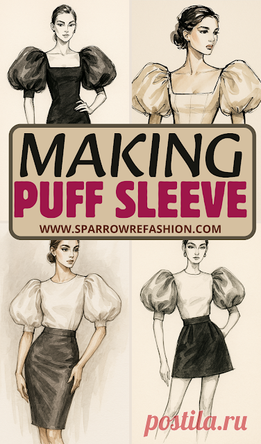 Puff Sleeve Pattern Making: Easy Step-by-Step Guide 2 - Sparrow Refashion: A Blog for Sewing Lovers and DIY Enthusiasts
