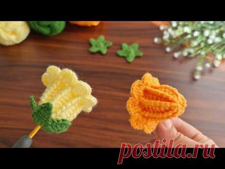 3D⚡💯 Crochet Key Chain 💯👌Super Very Easy Very Beautiful Crochet Rose Flower Making For Beginners