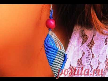 tutorial como hacer aros macramé  macramé earrings