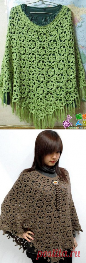 Вязание накидки крючком