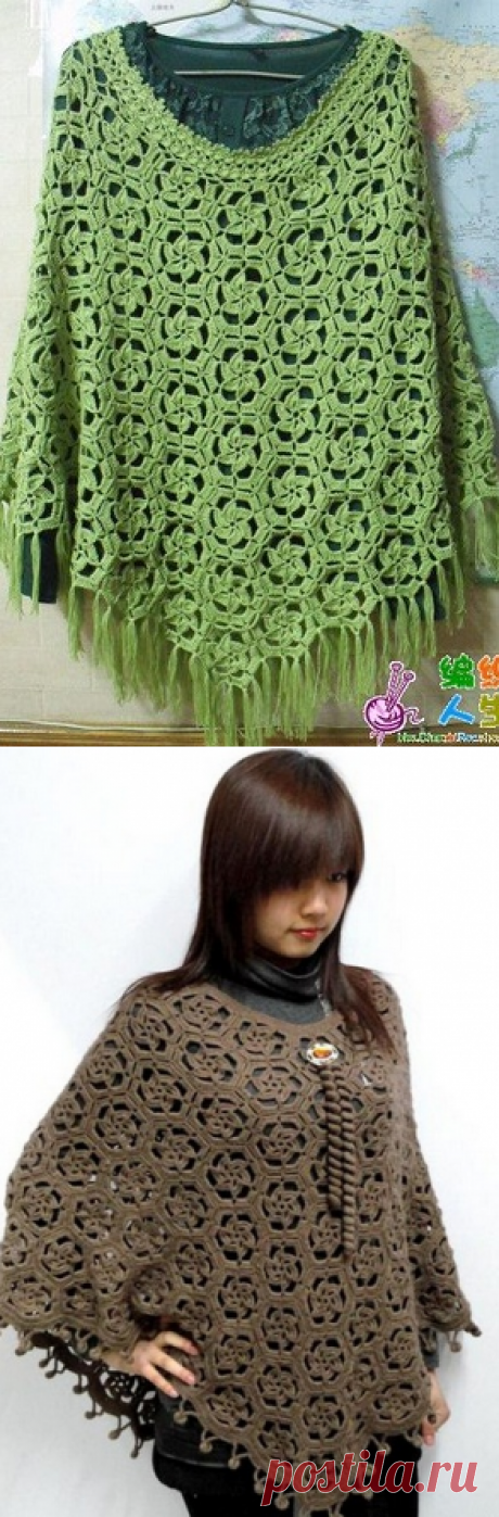 Вязание накидки крючком