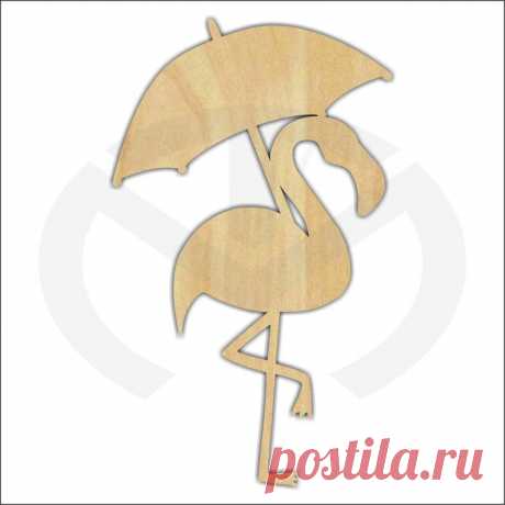 Unfinished Wood Flamingo with Umbrella Laser Cutout Wreath | Etsy