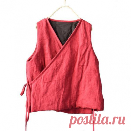 Women New Cotton Linen Vintage Vests Spring Women's Cardigan Belt Ves – Omychic