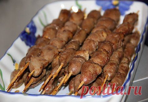 Шашлычки из куриных сердечек | Поваренный сайт.