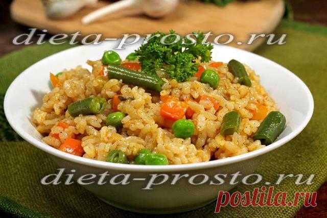 Рис с соевым соусом и овощами