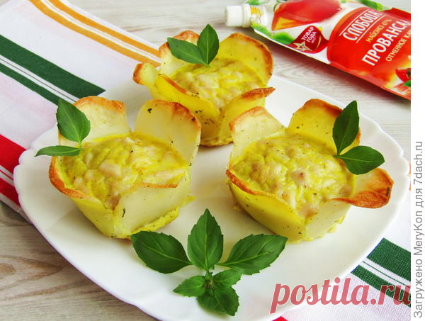 Картофельные корзиночки с курицей в духовке. Оригинальный рецепт с пошаговыми фотографиями