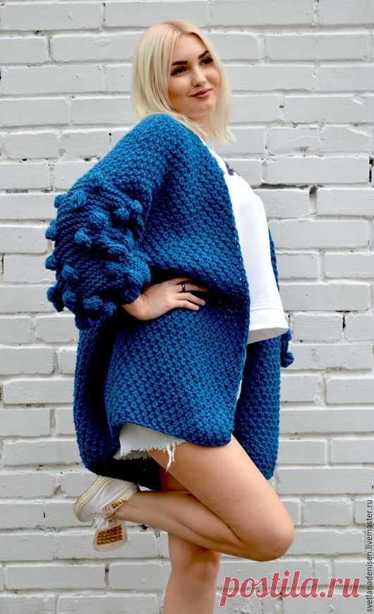 Купить Кардиган вязаный, крупная вязка 