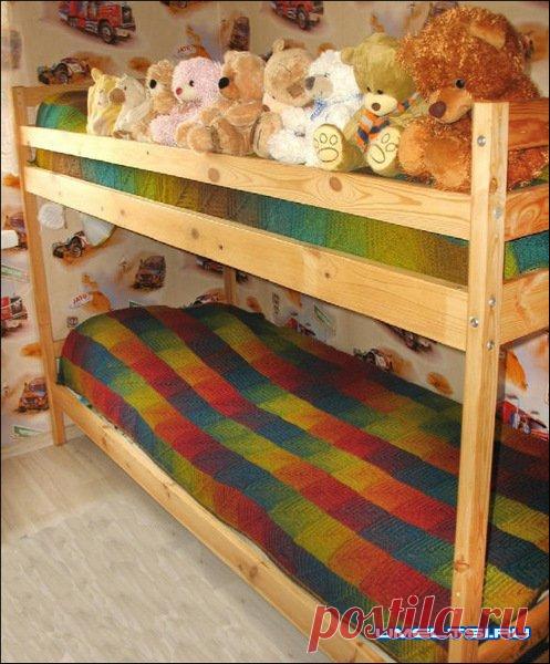 Детская двухъярусная кровать из дерева своими руками: чертежи, фото