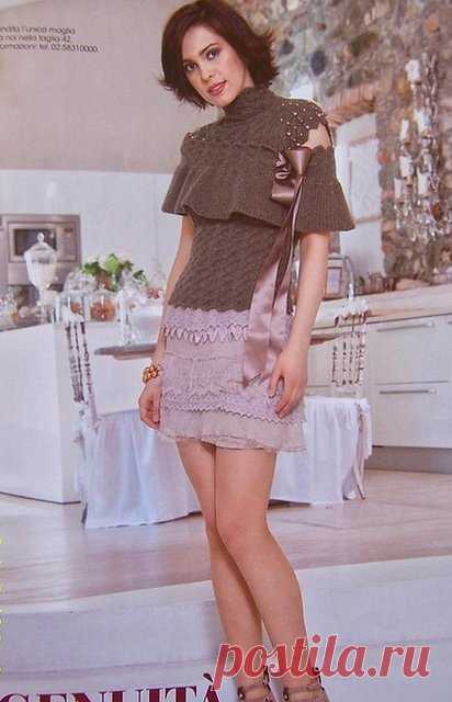 Ажурная вязаная спицами кофточка | razpetelka.ru