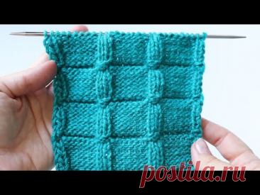Геометричный узор спицами| Лицевые и изнаночные петли| Узор и схема #узорспицами #knitting #вязание
