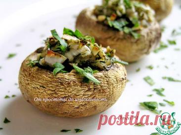 Шампиньоны с луком и чесноком. Простая, но очень вкусная закуска из печёных шампиньонов для постных дней. Грибы получаются нежные, сочные и пикантные. Попробуйте!