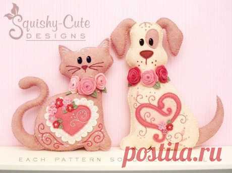 Dog Stuffed Animal Pattern - Felt Plushie Sewing Pattern &amp; Tutorial - Hugs the…