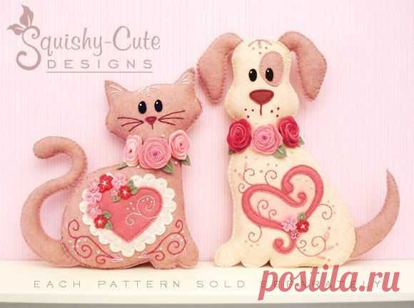 Dog Stuffed Animal Pattern - Felt Plushie Sewing Pattern & Tutorial - Hugs the…