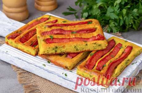 Пирог на простокваше, с колбасой и зеленью на RussianFood.com