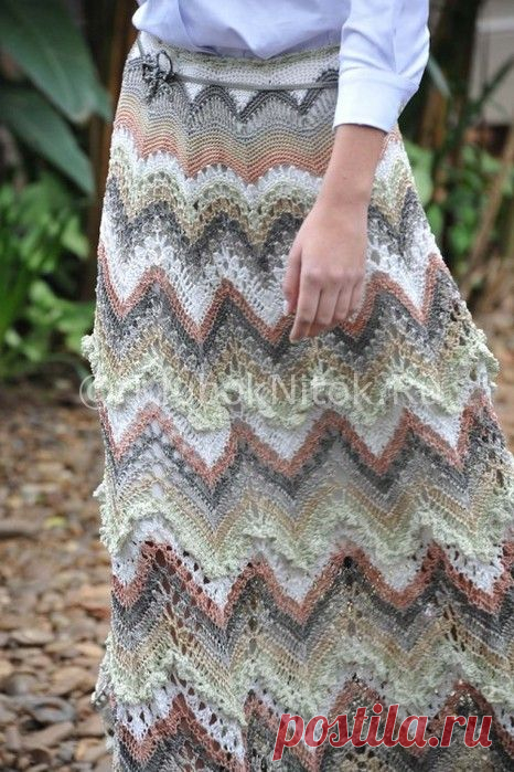 Юбочка из шелка «Зигзаг» | Вязание для женщин | Вязание спицами и крючком. Схемы вязания.