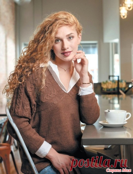 Пуловер Шоколадная хала. Спицы. Вязание в "кофейном" стиле  https://www.liveinternet.ru/
