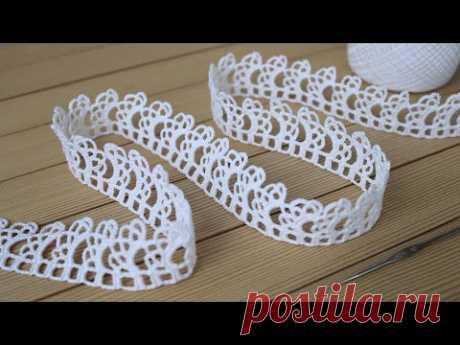 Простое в вязании КРУЖЕВО крючком МАСТЕР-КЛАСС по вязанию КАЙМА Easy to Crochet Tape Lace pattern