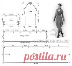 Элегантное вязаное платье спицами