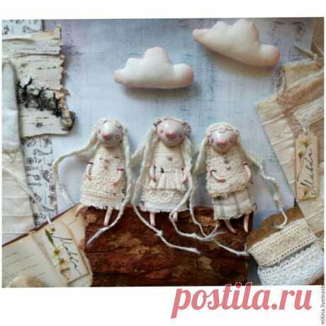 Купить Подвес с Мавкой - белый, бежевый, подвеска, интерьерная подвеска, авторская работа, авторская кукла