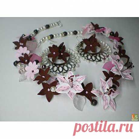 Комплект из полимерной глины &amp;quot;Лилии в шоколаде&amp;quot; - Ручная работа на LangeSTORE - Ручная работа LS - Эксклюзивные и Авторские HandMade изделия ручной работы вы можете купить и продать на портале LangeSTORE