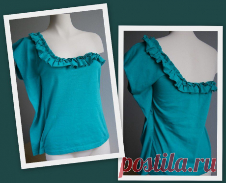 * ТОП из мужской футболки -  довольно спорная в аккуратности общего вида штучка, но сама идея именно такой переделки очень креативна !..

 *** Рукоделие на сайте https://www.secondstreet.ru