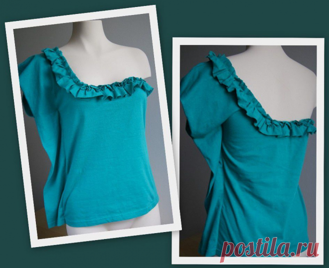 * ТОП из мужской футболки -  довольно спорная в аккуратности общего вида штучка, но сама идея именно такой переделки очень креативна !..

 *** Рукоделие на сайте http://www.secondstreet.ru