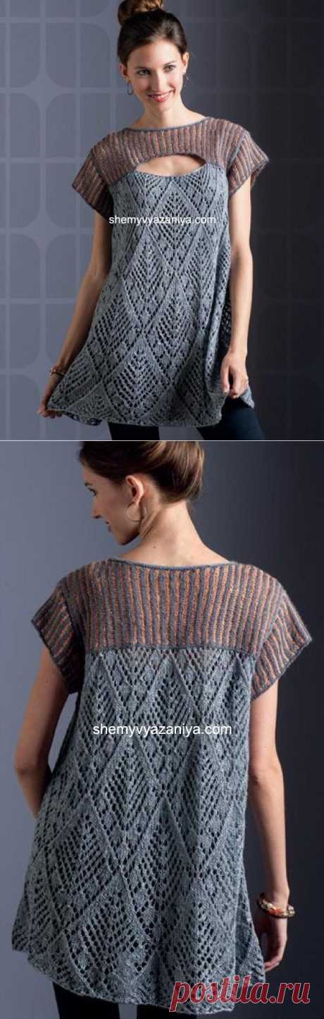 Необычная туника спицами из &quot;Light and Layered Knits 2013&quot;. 4 размера.