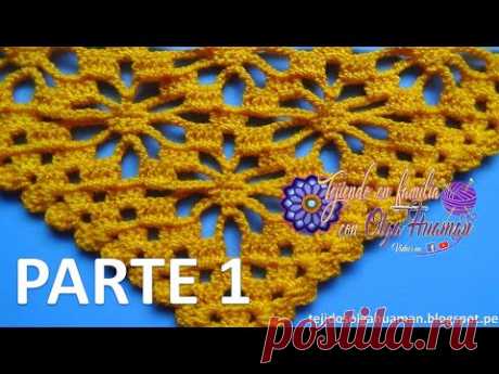 chal tejido a crochet paso a paso en punto ARAÑAS video 1
