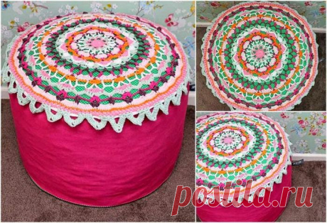 Вяжем для интерьера: "пуфы, табуретки, скамеечки"