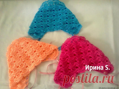 Ажурный чепчик Ажурный чепчик для новорожденного крючком. Чепчик крючком на выписку. Работа Ирины Стильник (Вахненко) по МК Натальи Лапиной.…
